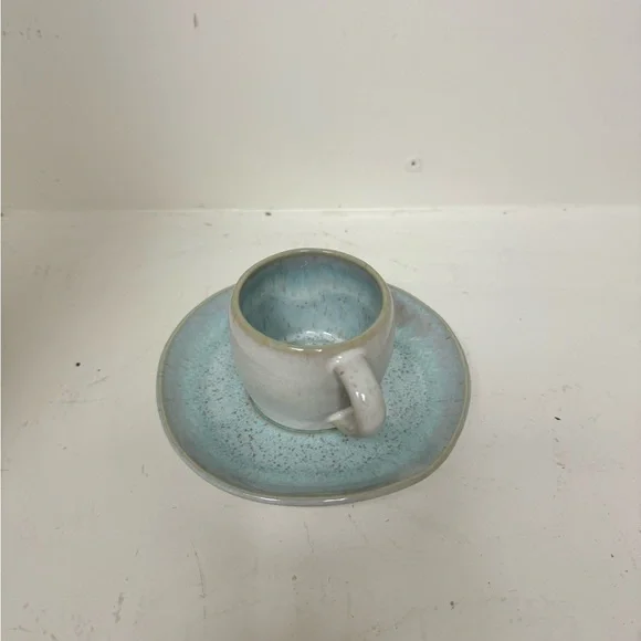 Blue Ceramic Cup and Saucer Set - Picture 1 of 3